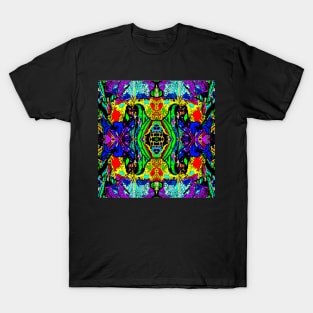 Neon Abstracted Irises Pattern T-Shirt